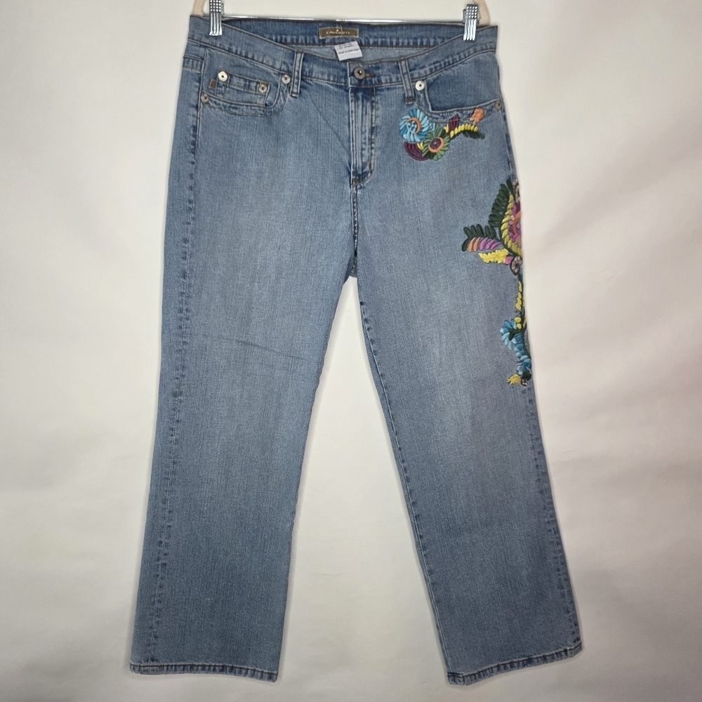 Z. Cavaricci Authentic Vintage Embroidered Jeans Size 14 Straight Leg Denim
